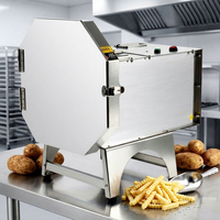 Elektrische golvende Franse frietjes snijmachine, wolf-tand aardappel- en groentesnijder