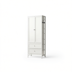 Armoire de rangement de cuisine autoportante en métal blanc de 72 pouces, 2 tiroirs, étagères réglables, organisateur robuste, épices, petit - Product Image 1