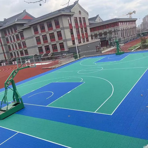 Revêtement de sol pour terrain de sport revêtement de sol extérieur <span class=keywords><strong>en</strong></span> <span class=keywords><strong>plastique</strong></span> pour terrain de basket suspendu carreaux - Product Image 6