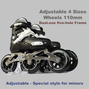 2025 mới Liao trẻ em người lớn lớn ba bánh xe tốc độ Skates đua con lăn trượt băng đường phố kích thước lớn 125mm bánh xe Skates - Product Image 3