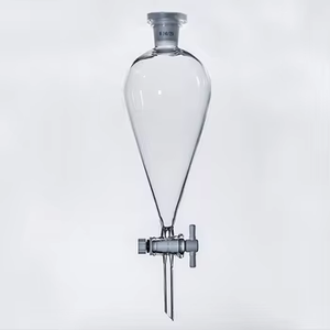 Verrerie de laboratoire de haute qualité entonnoir de séparation en verre en forme de poire entonnoir de séparation avec PTFE ou robinet d'arrêt en verre - Product Image 1