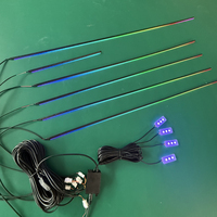 Striscia LED 6 in 1 di Ultima Generazione in Fibra Acrilica, Illuminazione Ambientale Colorata per Auto, Luce Interna Sinfonica con Effetto Flusso