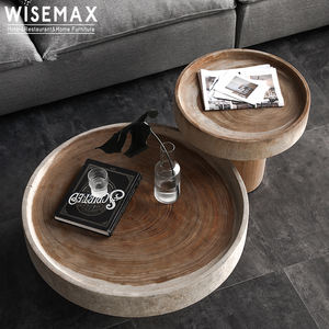Mesa de Centro de Madera Maciza de Estilo Nórdico WISEMAX, Creatividad Original, Ecológica, Mesa de Centro Baja para Sala de Estar - Product Image 3