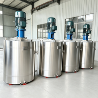Réacteur émulsifiant en acier inoxydable à double enveloppe avec homogénéisateur à cisaillement élevé pour la production de crèmes et lotions cosmétiques par mélange sous vide