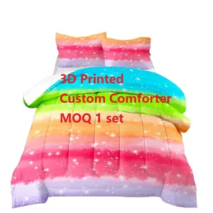 Mỹ Phong Cách Tùy Chỉnh 3D In Thực Vật Thực Vật Hoa Comforter Bộ Duvet
