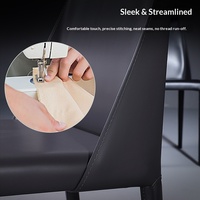 Chaise de salle à manger en cuir façon selle, style nordique, pour la maison et les restaurants, design luxe léger, éponge haute résilience, vente en gros usine