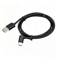 Câble de données angulaire Type-C prenant en charge la charge rapide 3A et l'interface USB vers Type-C avec un coudé à 90 degrés en PVC pour téléphones Android