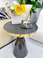 Table basse élégante et moderne, petite, ronde, imperméable, en fer, pour salon, meubles de maison, modèle Wanfeng 6608