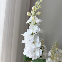 Plante Artificielle Blanche, Toucher Réel, Légère, Branche et Feuilles Naturelles, Fleur de Delphinium, Décoration Maison, Faite à la Main, Saint-Valentin
