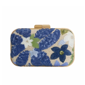 Sac de soirée à paillettes brodées pour femmes Sac à main en perles pailletées Sac à main en paille tissé pour fête et bal de fin d'année - Product Image 1