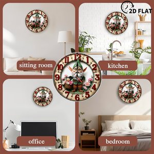 Round Wooden Wall <b>Clock</b> 25Cm Quiet Quartz <b>Clock</b> For <b>Bedroom</b> Living Room Home Decor - Product Image 3