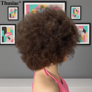 Perruques brésiliennes en cheveux Remy bouclés afro kinky, avec dentelle frontale transparente, pour femmes noires - Vente en gros - Product Image 4