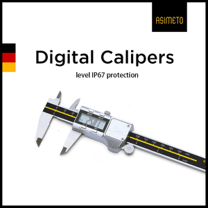 Calibro Digitale Asimeto ad Alta Precisione IP67 Antipolvere 0-8" 0-200mm, Strumento di Misurazione Elettronico per Lavorazioni Meccaniche e Falegnameria - Product Image 2