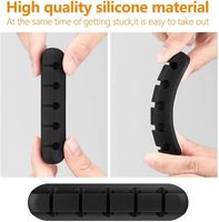 Organizador de Cables de Silicona, Organizador de Cables Antienredos, Soporte para Cables de Escritorio, para Cables de Carga USB, Gestión de Auriculares