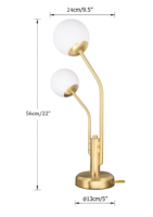 Lampe de table LED moderne et simple en métal avec abat-jour en plastique, lumière blanc chaud, commande par interrupteur, alimentation CA, décoration pour chambre et salon