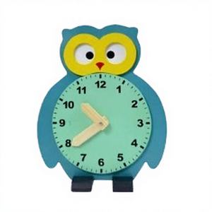 Komodoin Indonésie Eximbank Horloge en bois éducative amusante Hibou bleu, jouet d'apprentissage du temps avec piles alcalines AA - Product Image 1