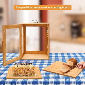 Armoire à pain en bambou avec porte transparente, 3 niveaux, rangement pour comptoir de cuisine, pour pain et pâtisseries - Product Image 3