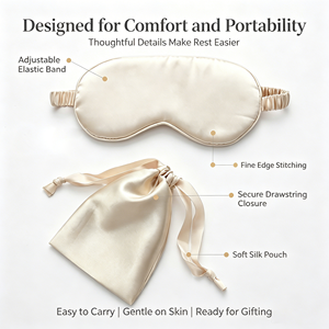 16 Momme Mulberry Eye With Silk Storage Pouch Soft <b>Light</b> Blocking Travel <b>Sleep</b> Mask Wholesale Hotel Spa Gift Set - Product Image 2