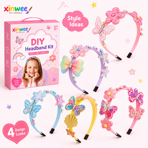 Kit de Fabrication de Bandeaux DIY pour Filles de 5 à 12 Ans – Sans BPA, Coffret Cadeau Premium – Ensemble Créatif Éducatif avec Satin et Breloques - Product Image 3
