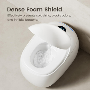WC intelligent monobloc en porcelaine, le plus populaire, à fixation au sol, avec chasse d'eau automatique et télécommande - Product Image 4
