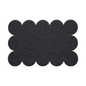 Tapis d'entrée rectangulaire gris foncé en PVC, antidérapant, résistant aux taches, couleur unie, pour hall d'entrée et salon - Product Image 1