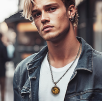 Collier pendentif vintage licorne en argent S925 pour homme, bijou cheval à relief profond et corne sacrée