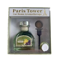 Diffuseur d'arômes en verre pour voiture - Golden Day Tower, design élégant, sans flamme, évaporation naturelle, élimination des odeurs, longue durée