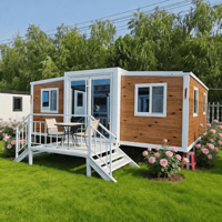 Maison conteneur extensible, respirante et à installation rapide, avec un aménagement compact pour logement annexe (ADU) destiné aux appartements, conception européenne, structure sandwich.