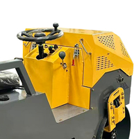 Mini-compacteur vibrant à double tambour de 1 tonne, autoporté, hydraulique, tandem, pour la construction en asphalte