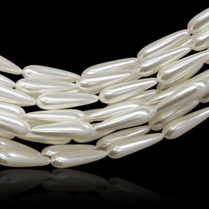 Perlas de Cristal de Vidrio en Forma de Gota de 8*30mm, Color Crema, Personalizables en Color y Tamaño, para <span class=keywords><strong>la</strong></span> Elaboración de Vestidos de Novia y Pendientes - Product Image 2
