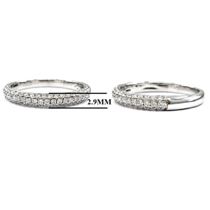 China personalizado clásico compromiso solitario Pave ajuste 18K oro blanco alta calidad diamante eternidad boda banda anillos para mujer - Product Image 2