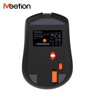Mouse Meetion BTM002 Hitam Portabel Tanpa Kabel 2.4G Rgb Mouse Nirkabel Senyap untuk Laptop Komputer