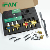 Collecteur PEX IFAN 4 voies en laiton pour système de chauffage au sol