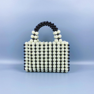 2025 Light <strong>Purple</strong> Handmade Beaded <strong>Clutch</strong>, Handwoven Pearl Top Handle Bag, Vintage Luxury Evening Purse for Women - Product Image 3