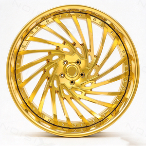 Rines Forjados Personalizados de 19, 20 y 22 Pulgadas, Diseño de Rayos Trenzados Dorados, 5x108, 5x112, 5x115, 5x120, Personalizados de 2 Piezas para Autos de Lujo, SUVs, Pontiac Catalina - Product Image 3