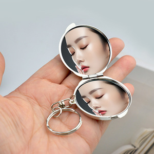 Custom Gift Metal Love Keychain Heart Shaped Compact Travel Pocket <b>Mirror</b> Compact Makeup <b>Mirror</b> Keychain GZ RTS Bulk Mixed Order - Product Image 3
