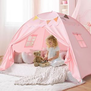Tente de jeu intérieure Château de Princesse Rose pour enfants avec lumières étoiles et jouet en peluche - Unisexe - Product Image 2