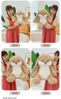 Boneka Kelinci Lucu T Custom Angry Rabbit, Mainan Hewan Boneka Bulu, Boneka Kelinci Kartun, Bantal Lucu, Teman Tidur, Plushie