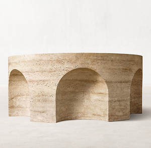 Mesa de Centro Redonda Tallada, Muebles de Interior de Lujo para el Hogar, Mesas de Centro de Mármol Hechas a Mano - Product Image 4