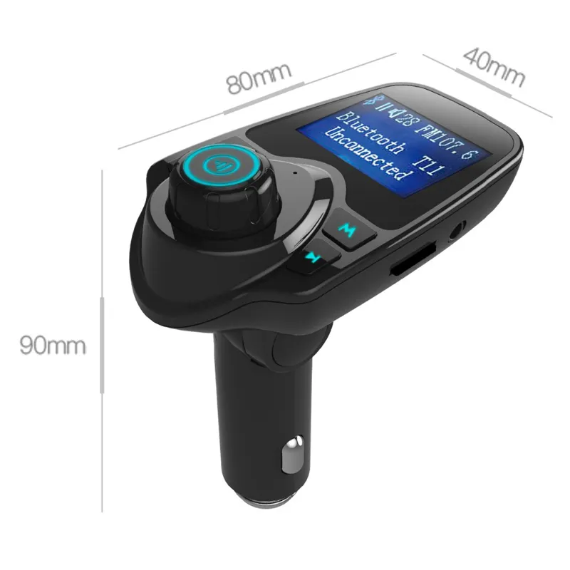 T11 BT Wireless Car Mp3 Player Handsfree Car Kit FM Transmitter A2DP 5V 2.1A USB Charger LCD Display Car FM