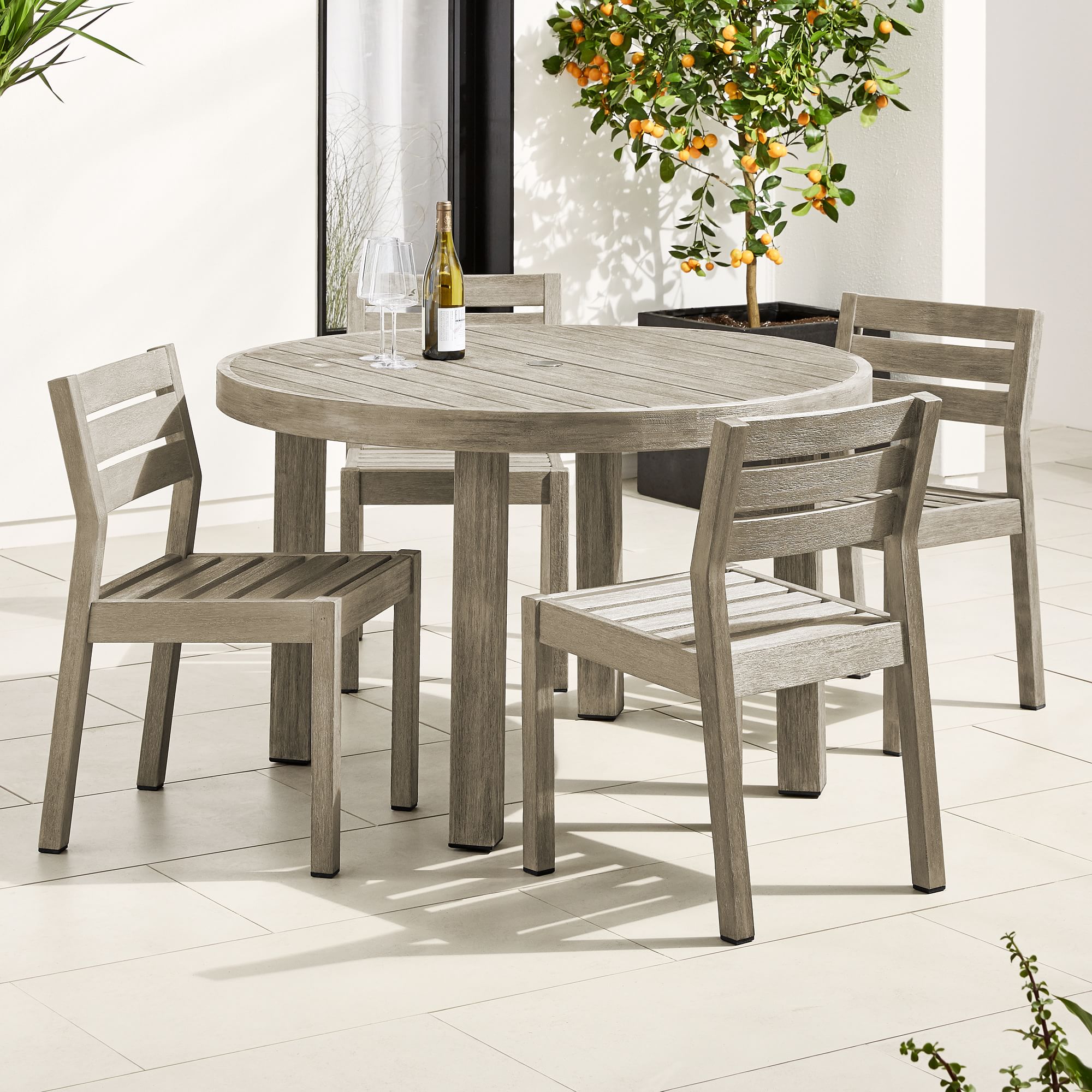 wholesale Garden Teak solid table sets wood  round table