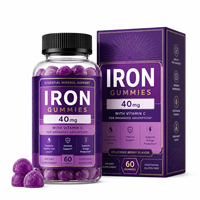 Groothandel Ferrous Bisglycinate IJzergummies 40mg met Methylfolaat & Methylcobalamine B12 Bloedvitaliteit Ondersteuning OEM