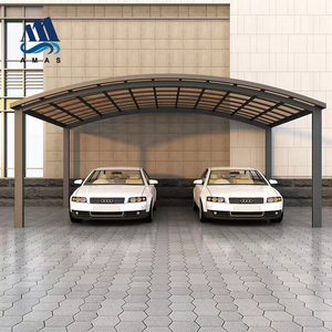 Cochera Doble de Aluminio con Cubierta de Policarbonato de 5.5*6*3m, Pérgola Exterior Independiente - Product Image 1