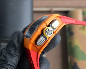 <b>Waterproof</b> Automatic Movement Carbon Fiber Orange <b>Watch</b> - Product Image 4