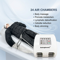 Combinaison de massage par compression d'air certifiée CE à 24 chambres d'air, machine de drainage lymphatique pour brûler les graisses et masser le corps, idéale pour les spas