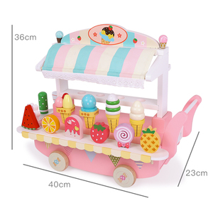 Grand camion <span class=keywords><strong>de</strong></span> bonbons et <span class=keywords><strong>de</strong></span> glaces en bois avec présentoir - Chariot <span class=keywords><strong>de</strong></span> jeu d'imitation Montessori pour enfants, filles et garçons - Product Image 5