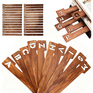 Étiquettes en bois avec lettres, ensemble de 26 pièces de A à Z, pour l'organisation du stockage des disques vinyles, pour la maison et le bureau - Product Image 3