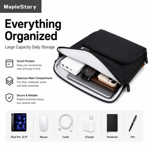 Custom Logo 12.9 Inch <strong>Tablet</strong> Shoulder <strong>Bag</strong> Waterproof Vertical Laptop Sleeve Case for iPad Pro Men Business Carrying <strong>Bag</strong> - Product Image 2