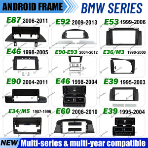 Cadre Android pour voiture pour <span class=keywords><strong>BMW</strong></span> Série E90 E46 E39 E60 E92, kits de panneaux de tableau de bord audio, cadre de moniteur de voiture, cadre d'autoradio, cadre de radio de voiture - Product Image 1