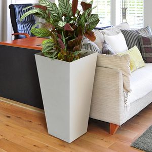 <span class=keywords><strong>Vasi</strong></span> di <span class=keywords><strong>fiori</strong></span> in plastica 2 pezzi fioriera quadrata con struttura opaca bianca per Patio sul portico anteriore - Product Image 1